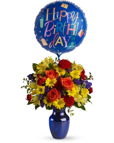 <p data-start="66" data-end="450">Send birthday cheer that truly takes flight with <em data-start="115" data-end="134">Fly Away Birthday</em>, a fun and colorful bouquet paired with a cheerful birthday balloon. Bursting with bright primary colors, this arrangement is the perfect way to make someone’s special day feel even more vibrant. Whether you're sending it to a friend, family member, or colleague, it’s sure to bring big smiles and lasting memories.</p>
<p data-start="452" data-end="779">This joyful design features a bold mix of red, yellow, and blue blooms—such as roses, daisies, carnations, or other seasonal favorites—arranged in a lively, eye-catching style. Tied together with a helium-filled birthday Mylar balloon, this bouquet makes an unforgettable entrance and a festive centerpiece for any celebration.</p>
<p data-start="781" data-end="1068"><em data-start="781" data-end="800">Fly Away Birthday</em> is perfect for anyone, young or young-at-heart, and suits birthdays of all kinds—from milestone parties to thoughtful surprises. Its bright palette and playful presentation make it a go-to choice when you want to celebrate with style and make someone feel truly seen.</p>
<p data-start="1070" data-end="1354">Handcrafted by the talented florists at Rosa’s La Hacienda in Boca Raton, each arrangement is made fresh to order using premium blooms and festive finishing touches. We offer same-day delivery across Boca Raton and nearby neighborhoods, so your birthday surprise arrives ready to wow.</p>
<p data-start="1356" data-end="1544">Add a personal message at checkout to make your gift even more meaningful. With <em data-start="1436" data-end="1455">Fly Away Birthday</em>, you’re sending more than flowers—you’re delivering fun, celebration, and heartfelt joy.</p>
<p data-start="1546" data-end="1656" data-is-last-node="" data-is-only-node="">Order today for same-day delivery in Boca Raton and surrounding communities. Let the birthday fun take flight!</p>