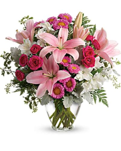 <div id="mark-2" class="m-pdp-tabs-marketing-description">
<p data-start="47" data-end="476">Bring a rush of sweetness and elegance into someone’s day with Blush Rush, a dreamy bouquet filled with soft pink tones and delicate textures. Whether it’s a birthday, anniversary, romantic gesture, or spontaneous surprise, this luxurious arrangement is designed to make hearts flutter and cheeks glow. It's the kind of floral gift that feels both effortless and extraordinary—perfect for someone who deserves a little pampering.</p>
<p data-start="478" data-end="968">This graceful design features hot pink spray roses and elegant pink asiatic lilies, surrounded by white alstroemeria and pink matsumoto asters for layers of color and charm. The arrangement is accented with seeded eucalyptus, leatherleaf fern, dusty miller, and pitta negra, creating a lush and modern mix of greenery that enhances the feminine color palette. Hand-arranged in a soft pink Serenity Vase, the flowers feel both fresh and romantic with just the right amount of sophistication.</p>
<p data-start="970" data-end="1310">Blush Rush is ideal for expressing admiration, affection, or appreciation. Its soft pink tones symbolize gentle love, grace, and happiness, making it perfect for partners, close friends, or family members. It’s also a popular choice for bridal showers, Mother’s Day, or as a thoughtful “just because” gesture that says, “You’re on my mind.”</p>
<p data-start="1312" data-end="1682">Each bouquet is designed and handcrafted by the expert team at Rosa’s La Hacienda, your trusted local florist in Boca Raton. We offer same-day flower delivery throughout Boca Raton and nearby neighborhoods, ensuring your gift arrives fresh and beautifully presented. There’s no drop shipping or outsourcing—just local artistry and personal care behind every arrangement.</p>
<p data-start="1684" data-end="1898">Want to make your gift even more personal? Add a sweet message at checkout to share what’s in your heart. Whether you're near or far, Blush Rush is the perfect way to send beauty, warmth, and a touch of pink magic.</p>
<p data-start="1900" data-end="1998" data-is-last-node="" data-is-only-node="">Order today for same-day delivery from Rosa’s La Hacienda in Boca Raton. Let your affection bloom.</p>
</div>