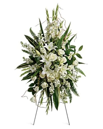 <div class="m-pdp-tabs-description">
<div id="mark-1" class="m-pdp-tabs-marketing-description">
<p data-start="207" data-end="461">Offer a serene and graceful expression of sympathy with a floral tribute designed to bring comfort and peace during difficult times. The <em data-start="344" data-end="364">Heartfelt Sympathy</em> spray is a beautiful and dignified arrangement that honors a cherished life with quiet elegance.</p>
<p data-start="463" data-end="841">This stunning standing spray features a harmonious blend of white hydrangea, white roses, oriental lilies, gladioli, and stock. Complemented by pitta negra, sword fern, curly willow, variegated aspidistra leaves, and lemon leaf, the bouquet presents a lush and textured design that exudes calm and reverence. The arrangement is delivered on a wire easel for a dignified display.</p>
<p data-start="843" data-end="1142">Ideal for funerals, memorial services, or to be sent as a heartfelt sympathy gesture, <em data-start="929" data-end="949">Heartfelt Sympathy</em> conveys respect and sincere condolences. Its all-white palette symbolizes purity, peace, and eternal remembrance, making it an appropriate tribute from family, friends, or business associates.</p>
<p data-start="1144" data-end="1421">Each <em data-start="1149" data-end="1169">Heartfelt Sympathy</em> arrangement is handcrafted by the skilled florists at Rosa’s La Hacienda, your trusted local florist in Boca Raton. We offer same-day delivery throughout Boca Raton and nearby communities, ensuring your tribute arrives fresh and thoughtfully arranged.</p>
<p data-start="1423" data-end="1615">Add a personal message at checkout to accompany this touching floral gift. With <em data-start="1503" data-end="1523">Heartfelt Sympathy</em>, you send a meaningful symbol of love, remembrance, and support that speaks from the heart.</p>
</div>
</div>
