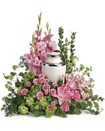 <div class="m-pdp-tabs-description">
<div id="mark-1" class="m-pdp-tabs-marketing-description">
<p data-start="201" data-end="454">Honor a cherished life with a floral tribute that surrounds the cremation urn with beauty and grace. The <em data-start="306" data-end="339">Sanctimonious Cremation Tribute</em> offers a heartfelt expression of gratitude and remembrance, making a meaningful statement during a difficult time.</p>
<p data-start="456" data-end="792">This elegant arrangement features a delicate mix of pink blooms, including miniature green hydrangea, pink spray roses, Asiatic lilies, alstroemeria, gladioli, and carnations. Accented with green carnations, bupleurum, ivy, myrtle, ming fern, and lemon leaf, the bouquet is rich in texture and color, creating a soft, graceful presence.</p>
<p data-start="794" data-end="1040">Ideal for families and friends seeking to honor their loved one’s memory, this tribute adds a loving and peaceful touch to any cremation service or memorial. Please note, this arrangement does not include the urn and is designed to complement it.</p>
<p data-start="1042" data-end="1317">Each <em data-start="1047" data-end="1080">Sanctimonious Cremation Tribute</em> is handcrafted by the expert florists at Rosa’s La Hacienda, your trusted local florist in Boca Raton. We provide same-day delivery throughout Boca Raton and surrounding areas, ensuring your gift arrives fresh and thoughtfully arranged.</p>
<p data-start="1319" data-end="1502">Add a personal message at checkout to accompany this elegant tribute. With the <em data-start="1398" data-end="1431">Sanctimonious Cremation Tribute</em>, you send a beautiful reminder of love, gratitude, and lasting memory.</p>
</div>
</div>