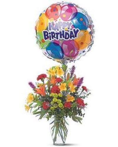<p data-start="136" data-end="452">Take their special day to new heights with the Birthday Balloon Bouquet, a vibrant arrangement paired with a cheerful foil balloon. Designed to make birthdays brighter, this festive gift is bursting with color, charm, and party-ready energy.</p>
<p data-start="454" data-end="714">This delightful bouquet features a mix of alstroemeria, carnations, chrysanthemums, and lilies, all arranged in a classic clear glass vase. Topped with a celebratory “Happy Birthday” balloon, it’s a fun and thoughtful surprise that feels like a party in bloom.</p>
<p data-start="716" data-end="969">Perfect for recipients of all ages, the Birthday Balloon Bouquet is ideal for friends, family members, coworkers, or anyone who deserves a moment of joy. Its combination of vivid flowers and a floating balloon makes it a standout gift they won’t forget.</p>
<p data-start="971" data-end="1289">Each arrangement is handcrafted by the expert team at Rosa’s La Hacienda, your trusted florist in Boca Raton. We offer same-day flower delivery throughout Boca Raton and nearby areas, ensuring your bouquet arrives fresh, festive, and ready to impress. Every order is prepared locally with care and attention to detail.</p>
<p data-start="1291" data-end="1534">Want to make the moment even more meaningful? Add a personal message at checkout to share your warmest birthday wishes. With the Birthday Balloon Bouquet, you're not just sending flowers—you’re delivering celebration, fun, and love all in one.</p>
<p data-start="1536" data-end="1614">Order today from Rosa’s La Hacienda and send a birthday gift that truly soars.</p>