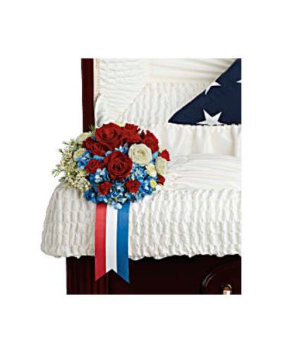 <div id="mark-1" class="m-pdp-tabs-marketing-description">
<p data-start="66" data-end="386">Celebrate a life of service and pride with <em data-start="109" data-end="124">Loving Legacy</em>, a dignified floral arrangement that reflects deep respect, gratitude, and enduring love. Designed to adorn the casket, this striking blend of red, white, and blue blooms serves as a proud display of patriotism and a touching tribute to a legacy built on honor.</p>
<p data-start="388" data-end="794">This elegant arrangement features vivid blue hydrangea paired with classic red roses and red spray roses, symbolizing courage and devotion. White spray roses, button spray chrysanthemums, and delicate waxflower add softness and balance, representing peace, purity, and remembrance. Accented with rich green galax leaves, the bouquet forms a refined and heartfelt design that rests gracefully on the casket.</p>
<p data-start="796" data-end="1102"><em data-start="796" data-end="811">Loving Legacy</em> is ideal for honoring a veteran, active service member, or anyone who lived with pride in their country. The colors reflect the American flag, making this arrangement especially fitting for military services, patriotic memorials, and celebrations of a life lived with purpose and integrity.</p>
<p data-start="1104" data-end="1381">Each piece is carefully handcrafted by the floral experts at Rosa’s La Hacienda in Boca Raton. We offer same-day delivery to local funeral homes and memorial venues, ensuring your tribute arrives fresh and beautifully arranged. Every detail is handled with compassion and care.</p>
<p data-start="1383" data-end="1588">Include a personal message of remembrance at checkout to accompany this meaningful tribute. At Rosa’s La Hacienda, we are honored to help you pay respects with flowers that reflect both heart and heritage.</p>
<p data-start="1590" data-end="1731" data-is-last-node="" data-is-only-node="">Order today for same-day delivery in Boca Raton and nearby communities. <em data-start="1662" data-end="1677">Loving Legacy</em> is a proud and beautiful farewell to a life of honor.</p>
</div>