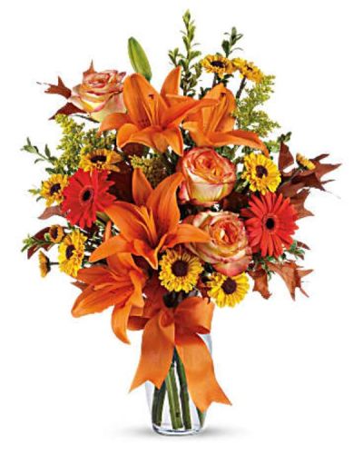 <p data-start="110" data-end="588">Celebrate the splendor of the season with Burst of Autumn, a rich and radiant bouquet that captures the beauty of fall in full bloom. Designed to bring warmth and color into any space, this eye-catching arrangement overflows with vibrant hues and textures that evoke the feeling of a perfect autumn day. Whether you're sending thanks, love, or simply celebrating the changing season, this bouquet delivers joy with every petal.</p>
<p data-start="590" data-end="1052">Burst of Autumn features a curated mix of seasonal flowers in rich shades of orange, golden yellow, and deep red. The arrangement includes a lush blend of autumn favorites like roses, alstroemeria, daisy chrysanthemums, and more, expertly accented with fresh greenery and textural elements for added depth. Every stem is hand-selected and thoughtfully arranged in a classic glass vase, creating a warm and elegant presentation that instantly transforms any room.</p>
<p data-start="1054" data-end="1378">Perfect for Thanksgiving, birthdays, hostess gifts, or seasonal décor, this bouquet makes a meaningful gesture during fall’s most memorable moments. Its radiant color palette and full-bodied design embody gratitude, abundance, and natural beauty—making it an ideal gift to share your appreciation or brighten someone’s home.</p>
<p data-start="1380" data-end="1721">Handcrafted with care by the skilled florists at Rosa’s La Hacienda, Burst of Autumn is available for same-day flower delivery in Boca Raton and the surrounding areas. As a trusted local florist, Rosa’s ensures each bouquet is made fresh to order and hand-delivered with the utmost attention to detail—no shipping boxes or assembly required.</p>
<p data-start="1723" data-end="1930">Add a personal message at checkout to make your gift even more heartfelt. Whether you're near or far, Burst of Autumn brings the warmth of the season straight to their door—fresh, elegant, and unforgettable.</p>
<p data-start="1932" data-end="2027">Send a touch of fall today with same-day flower delivery from Rosa’s La Hacienda in Boca Raton.</p>