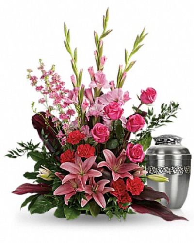 <div class="m-pdp-tabs-description">
<div id="mark-1" class="m-pdp-tabs-marketing-description">
<p data-start="161" data-end="430">Express your heartfelt sympathy with a floral tribute that conveys love, grace, and remembrance. The <em data-start="262" data-end="277">Adoring Heart</em> arrangement is a feminine and touching way to honor someone special, offering a rich and beautiful reminder of your affection during a memorial service.</p>
<p data-start="432" data-end="736">This elegant bouquet features a harmonious blend of hot pink roses, pink Asiatic lilies, pink gladioli, hot pink carnations, and pink larkspur. Accented with red ti leaves, Italian ruscus, and lemon leaf, the arrangement combines lush greenery and vibrant blooms to create a heartfelt expression of care.</p>
<p data-start="738" data-end="991">Ideal for family, friends, or colleagues seeking a feminine and warm sympathy gift, this bouquet is designed to bring comfort and celebrate a life well loved. Please note, this arrangement does not include an urn and is intended as a standalone tribute.</p>
<p data-start="993" data-end="1244">Each <em data-start="998" data-end="1013">Adoring Heart</em> is handcrafted by the skilled florists at Rosa’s La Hacienda, your trusted local florist in Boca Raton. We offer same-day delivery throughout Boca Raton and nearby areas to ensure your gift arrives fresh and beautifully presented.</p>
<p data-start="1246" data-end="1402">Add a personal message at checkout to accompany your sympathy arrangement. With <em data-start="1326" data-end="1341">Adoring Heart</em>, you send a tender symbol of love, respect, and remembrance.</p>
</div>
</div>